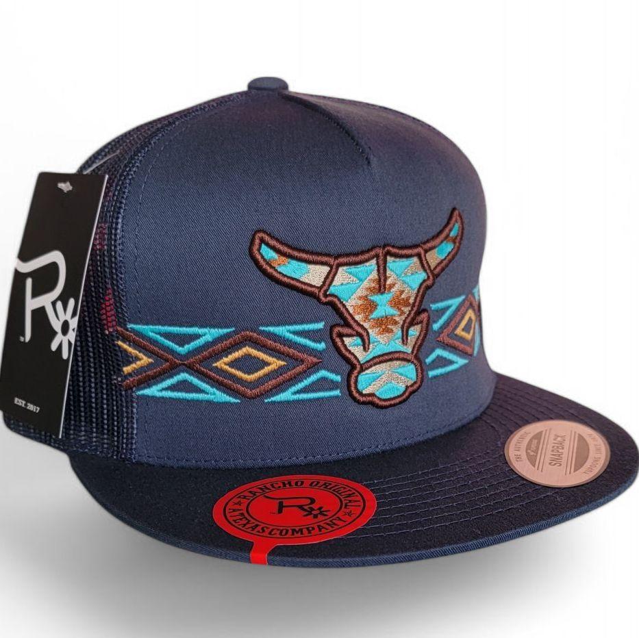 Rancho Original Aztec Toro 0.2 Snap Back Western Hat Design & Embroidered in Texas