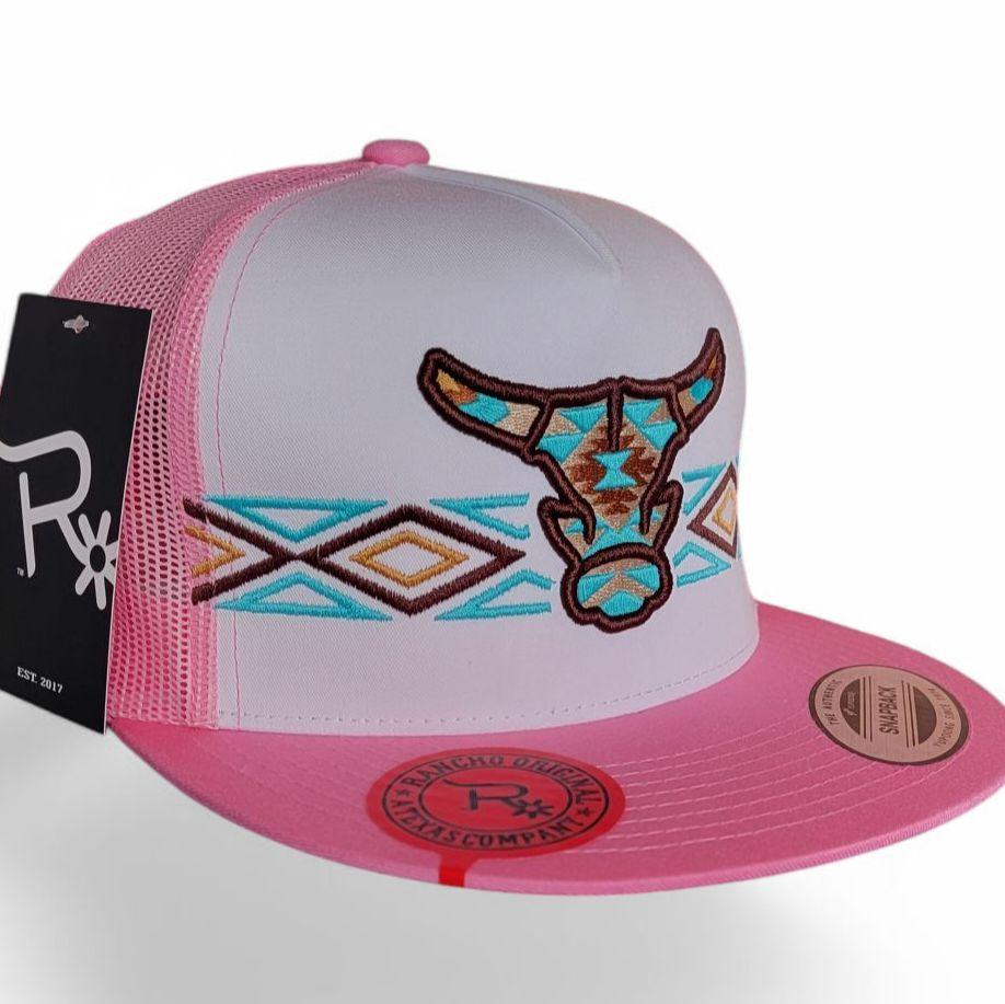Rancho Original Aztec Toro 0.2 Snap Back Western Hat Design & Embroidered in Texas