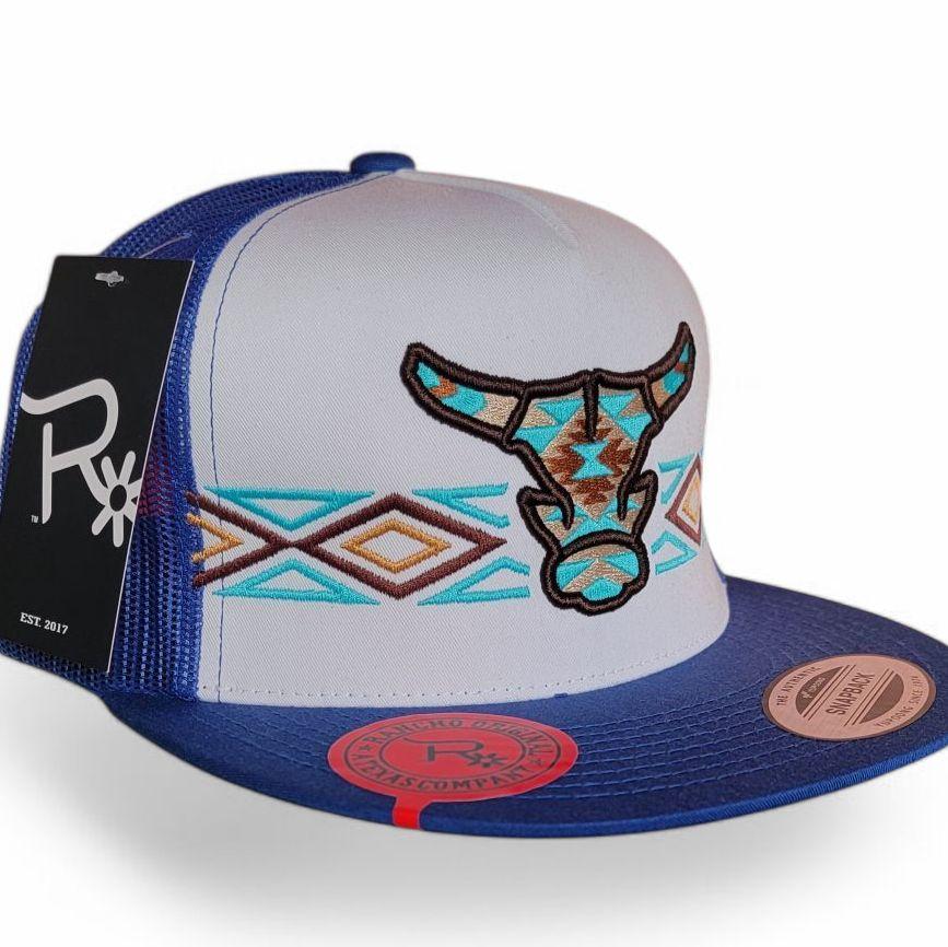 Rancho Original Aztec Toro 0.2 Snap Back Western Hat Design & Embroidered in Texas