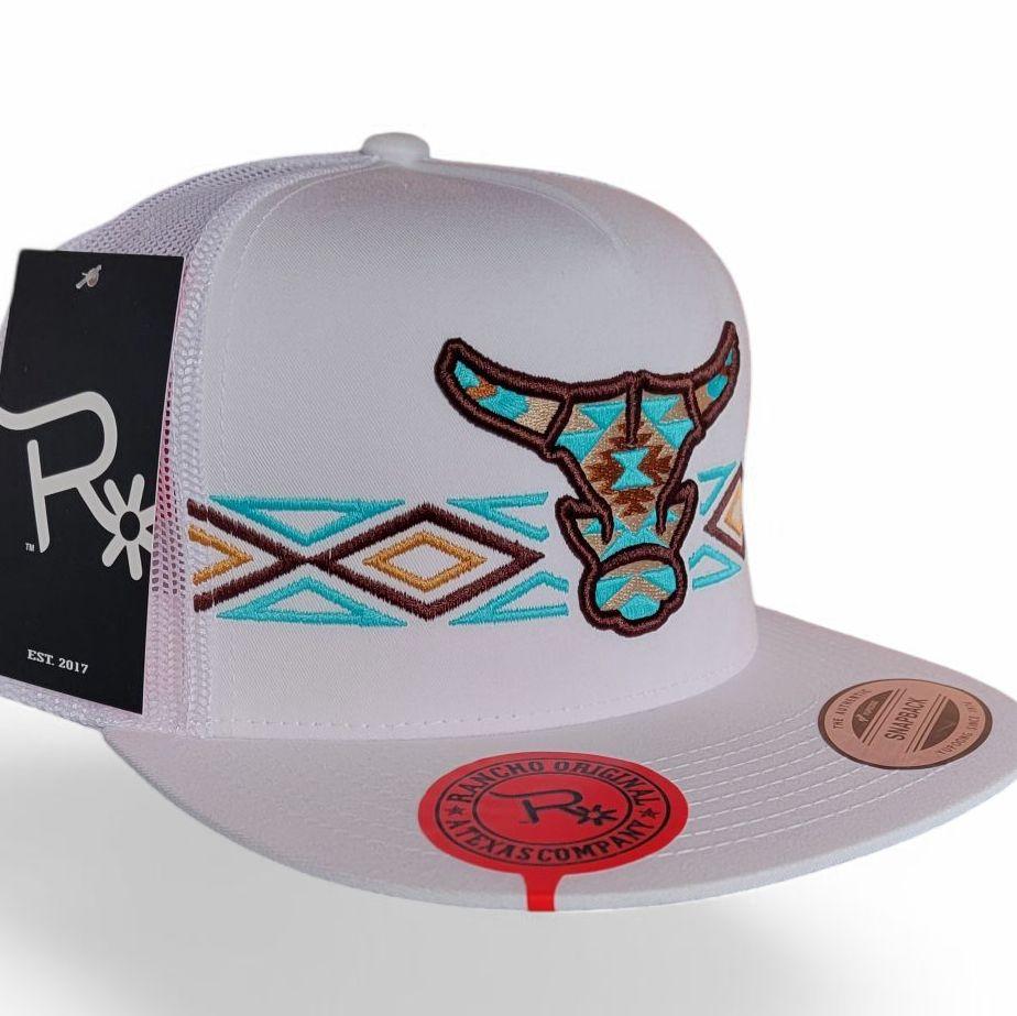 Rancho Original Aztec Toro 0.2 Snap Back Western Hat Design & Embroidered in Texas