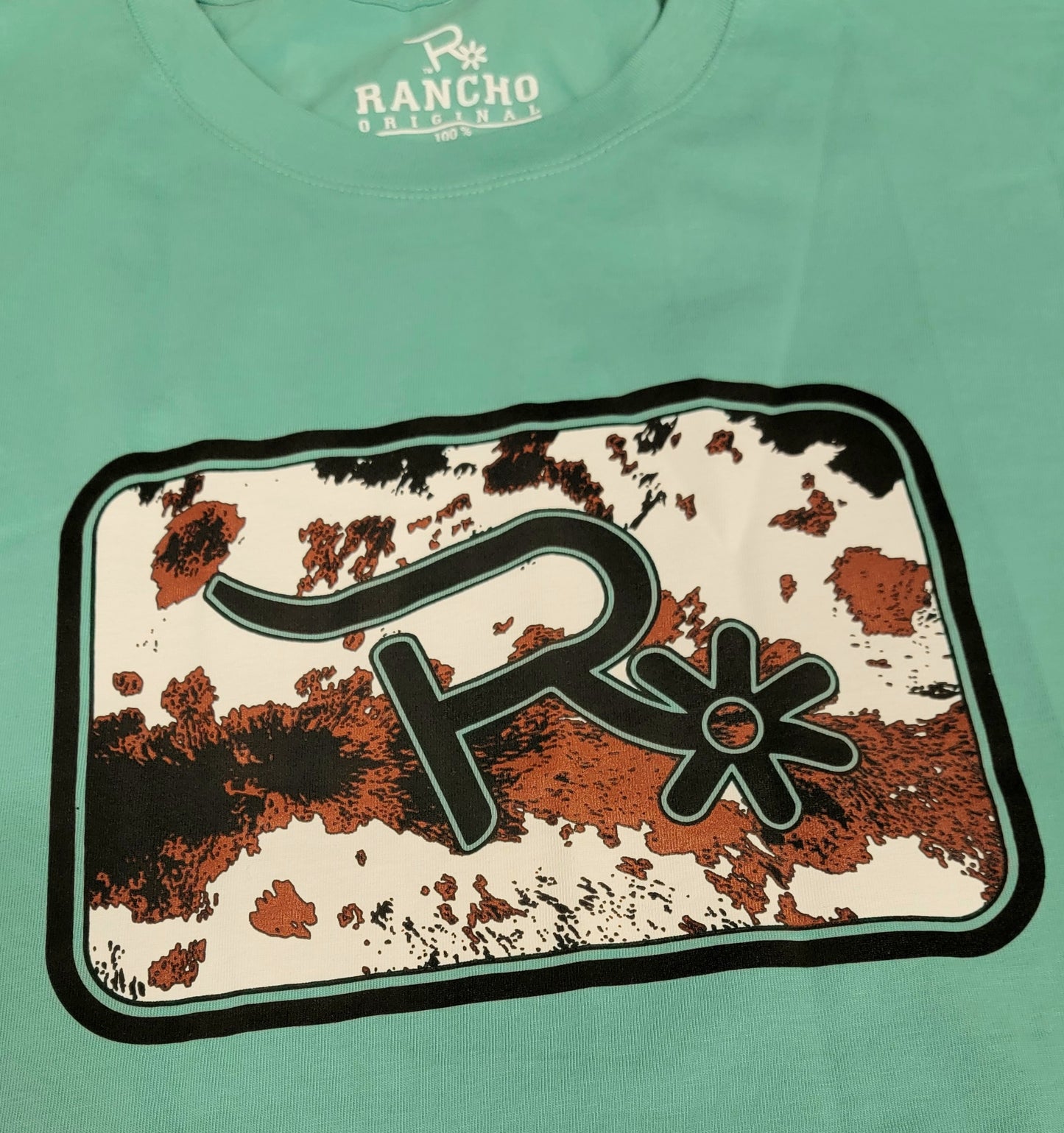 Cow Print R T-shirt in Pure Cotton Knit by Rancho Original Tee