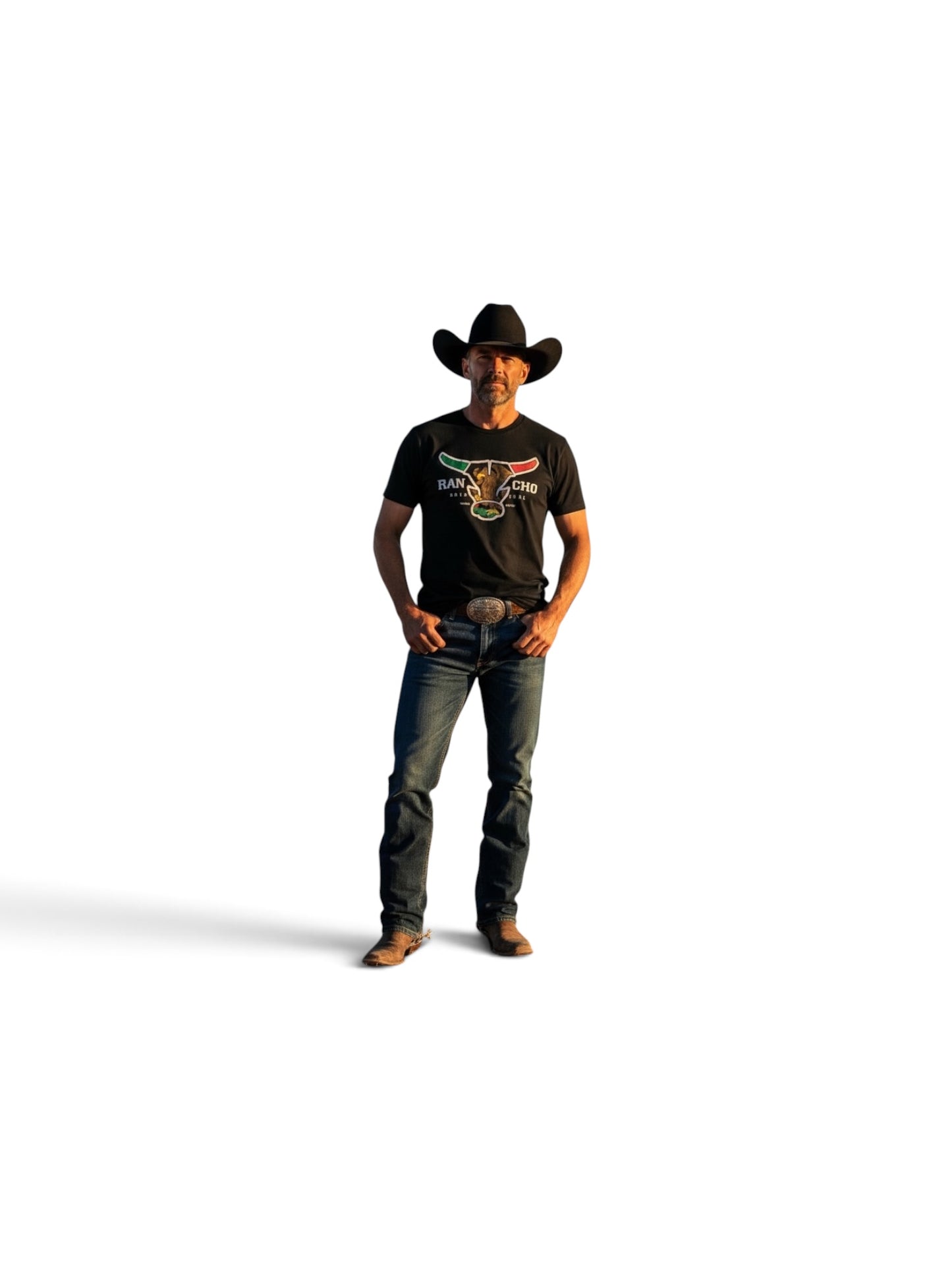 Rancho Original Mexico Bull Logo Black T-Shirt MX-B-0001