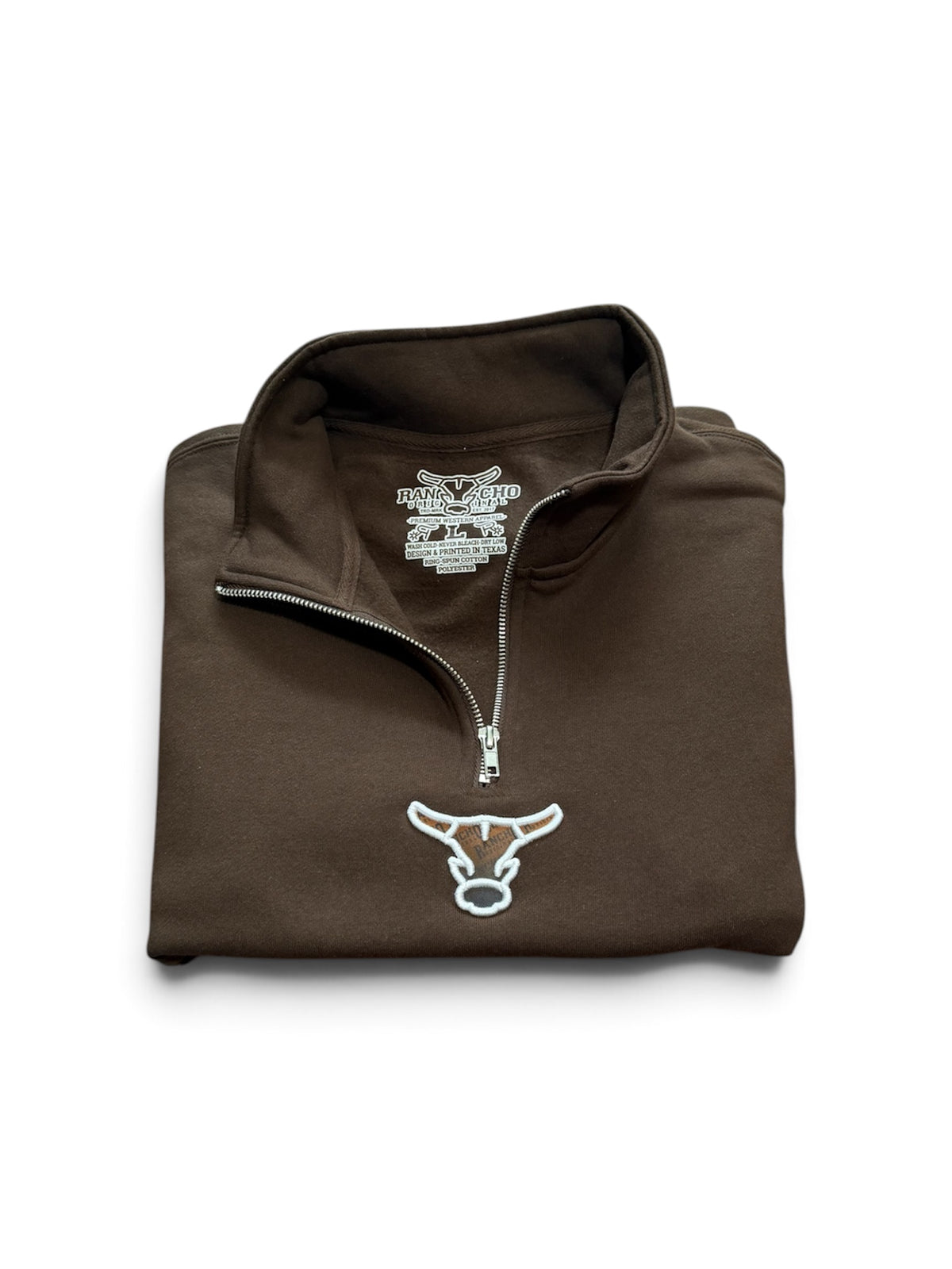 Chocolate 1/4 Zip pullover Rancho Original Western Apparel Co