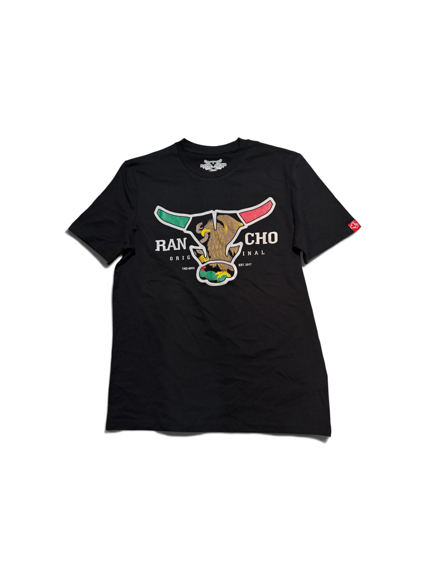 Rancho Original Mexico Bull Logo Black T-Shirt MX-B-0001