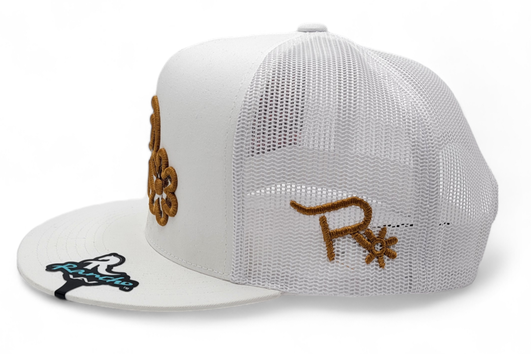 Rancho Original Cow Print Hat White