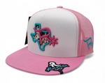 Rancho Original Cow Print Texas R Hat Pink/White