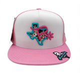 Rancho Original Cow Print Texas R Hat Pink/White