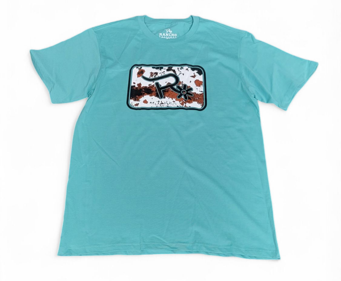 Cow Print R T-shirt in Pure Cotton Knit by Rancho Original Tee